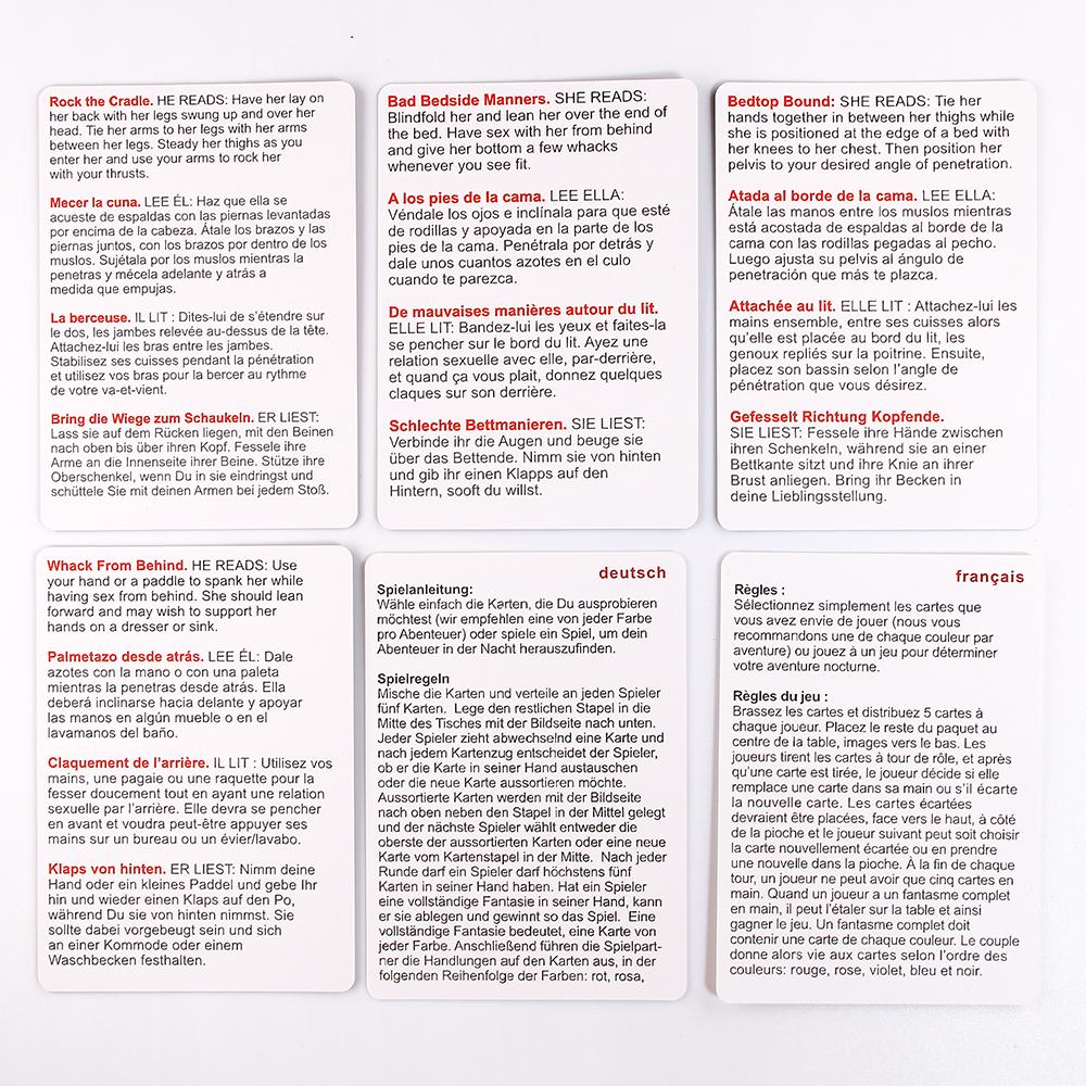 Sexy 50 Position Sex Papier Tarot Karten Erwachsene Spiele Party Schreibtisch Spielen Requisiten Erotische Produkte Sex Spielzeug für Paare flirten