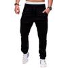 Men's Spring and Autumn Cotton Casual Pants Solid Color Mid-waist Tie-drawstring Sweatpants