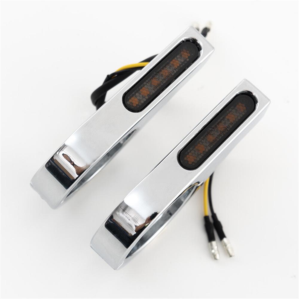 2X 12V Led Motorcycle Drl Turn Signals For 39-41Mm Fork Clamp