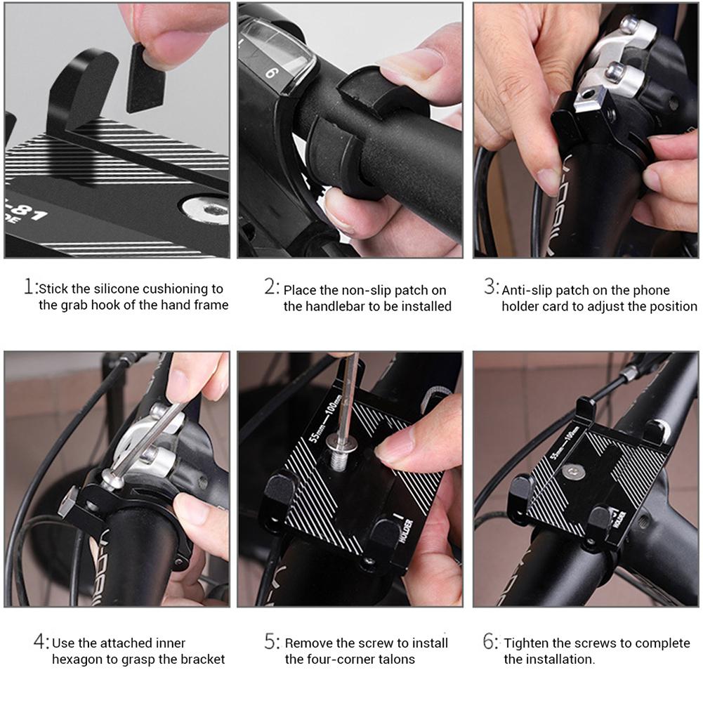 Mountainbike Handyhalter Aluminiumlegierung Verstellbare Fahrradhalterung Handy GPS Halter Drehbar Klemme