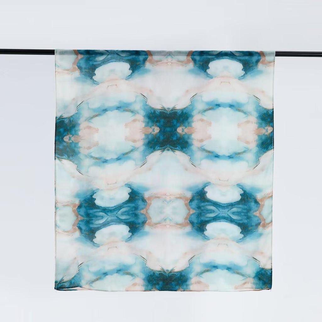 Women's Tie-Dye Watercolor Cotton Linen Scarf - Soft and Stylish Headscarf