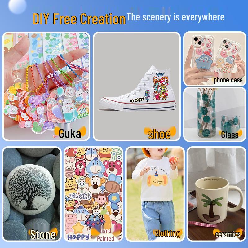 48/60 Color Set of Child-Safe Waterproof Acrylic Markers: Non-Bleeding, Non-Fading for DIY Graffiti and Hand-Painting