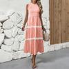 Summer New Style Casual Sweet Dress for Women Featuring Lace, Frills At The Ears, Sleeveless and Striped Design.