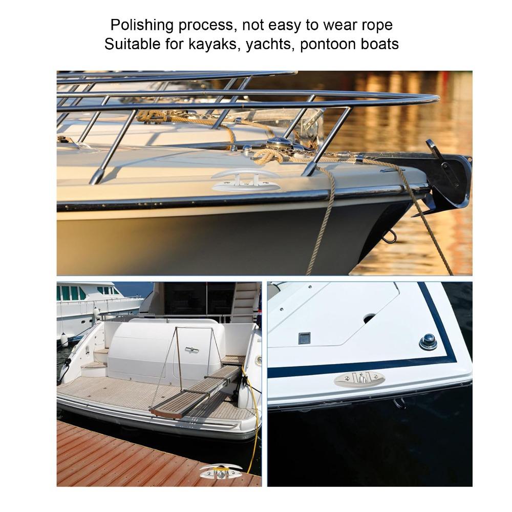 2pcs 316 Stainless Steel Flip Up Dock Cleat With Fasteners Marine Rope Cleat Kayak