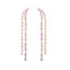 Aiguille Frais Et Doux Vent Féerique Rose Diamant Longues Boucles d'Oreilles à Franges Super Flash Boucles d'Oreilles en Zircon Complet Boucles d'Oreilles