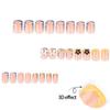 Square Press On Nail Fake Nail Bowknot Glues On Nail Artificial Acrylic Nail 12 Size 24pcs Stick On Nail for Women