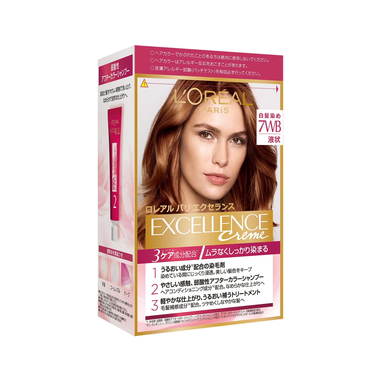 

Paris Excellence R Жидкая краска для серых волос 7WB Теплый яркий каштановый цвет L Oreal [Квази-лекарство]