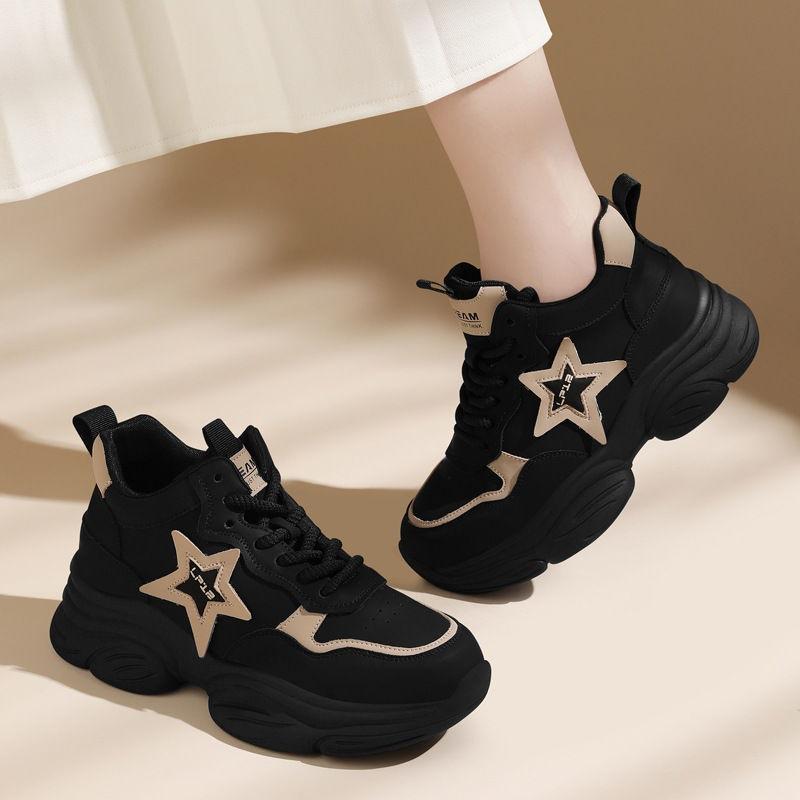 Popular dad shoes women's 2025 new autumn thick-soled heightening casual sports shoes lightweight soft-soled travel shoes
