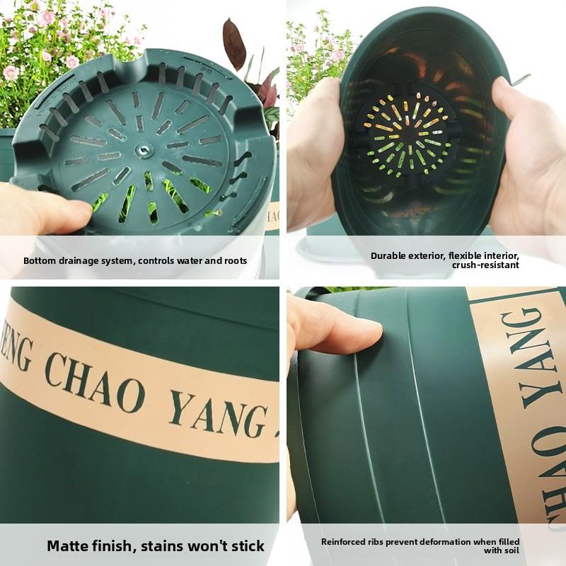 Thiened Gallon Plastic Flower Pots for Home Garden Vegetable Planting Balcony Yard een Plant Pots Rattan Rose Pot