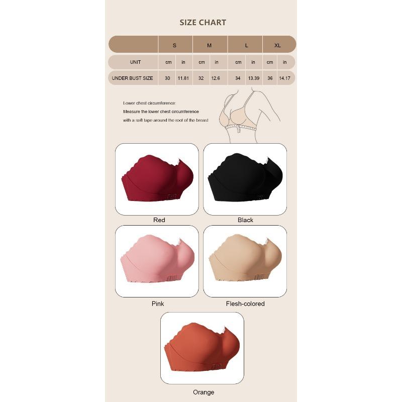 Women S Push Up Front Closure Strapless Backless Non Slip Bra