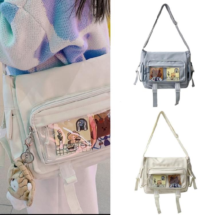 Japanese Shoulder Bag Nylon Book Bag Transparent Itabag Women Handbags JK Bag