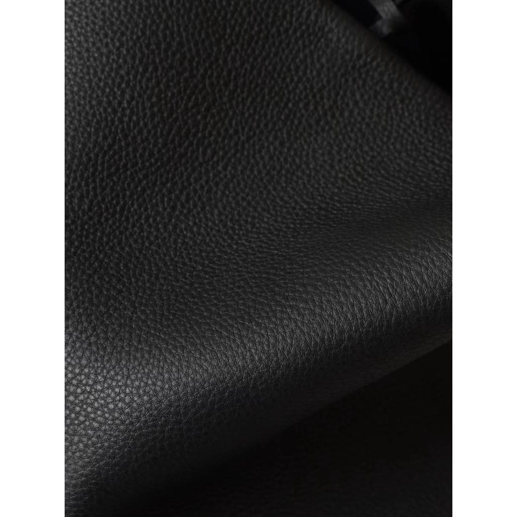 [High-quality] Genuine Leather Single Shoulder Portable Large-capacity High-end Sense Imported Light Drop Lychee Pattern Cowhide Commuter Bucket Bag