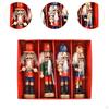 4 Pieces Nutcracker Puppet Statues Christmas Decorations Home Furnishing Crafts Artificial Ornaments