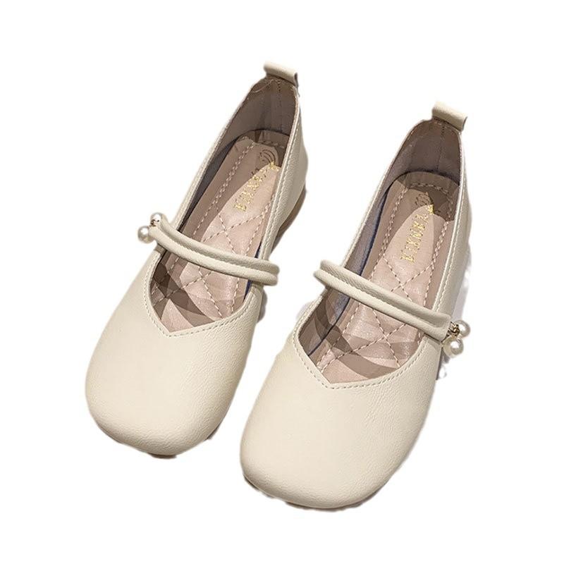 Shoes French Low-heeled Light-mouth Single Shoes 2025 New Spring Pearl Soft-soled Grandma Shoes Fashionable Mary Jane Shoes