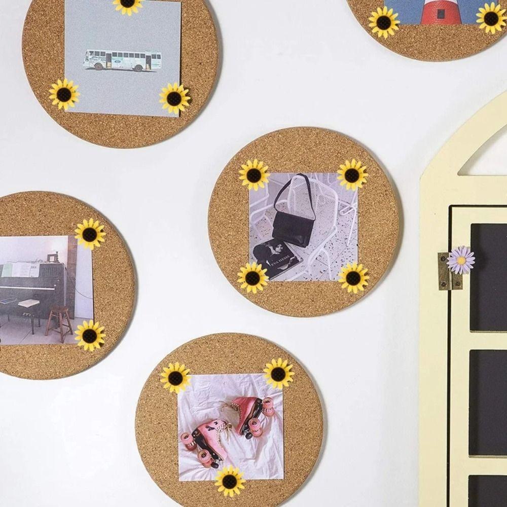 10/20/30/40/50Pcs Photo Wall Decor Sunflower Pushpins Creative Thumb Tacks  Stationery