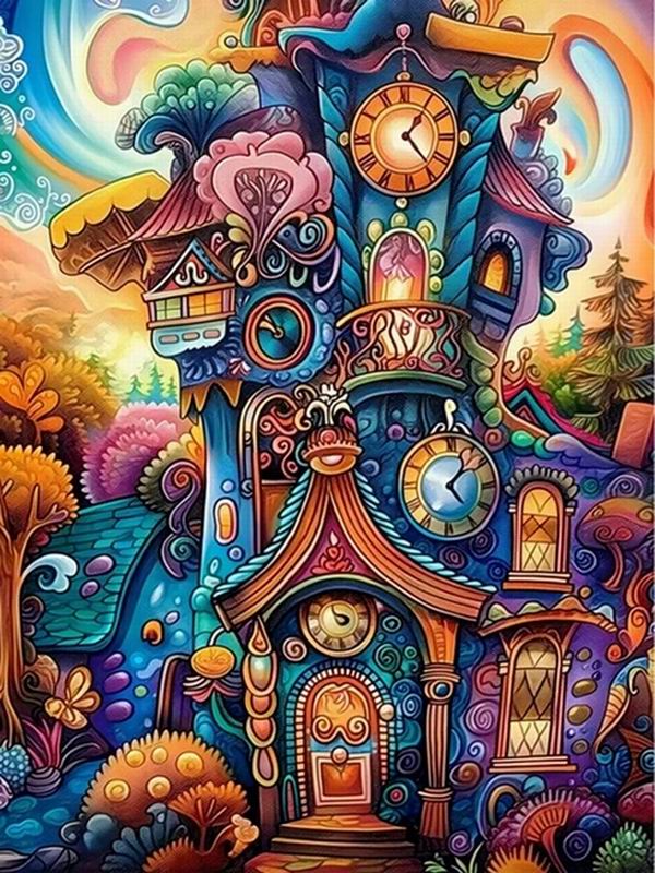 

Алмазная живопись Новое поступление Духовное время Дом Diy Полный горный хрусталь Вышивка Пейзаж Мозаика Наборы для вышивки крестом Настенный декор Round drill 30x40cm