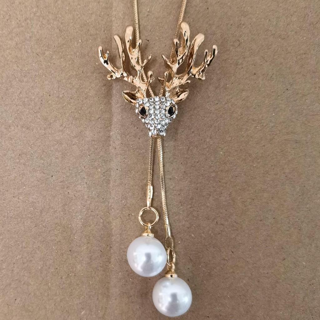 Damen Lange Hirsch Pulloverkette im koreanischen Stil: Vielseitig, hochwertig mit Quastenanhänger - Perfektes Herbst-/Winter-Accessoire