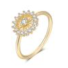 Sparkling Y2k Flower Finger Rings for Women Rose Gold Color Zircon Romantic Girls Ring Fashion Jewelry Trend Birthday Gift R080