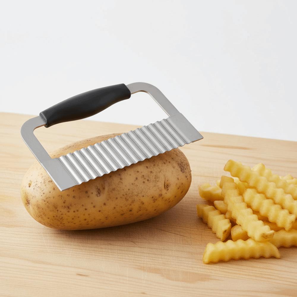 Non-slip Handle Wavy French Fries Cutter Stainless Steel Potato Chopper Crinkle Cutter  Vegetable
