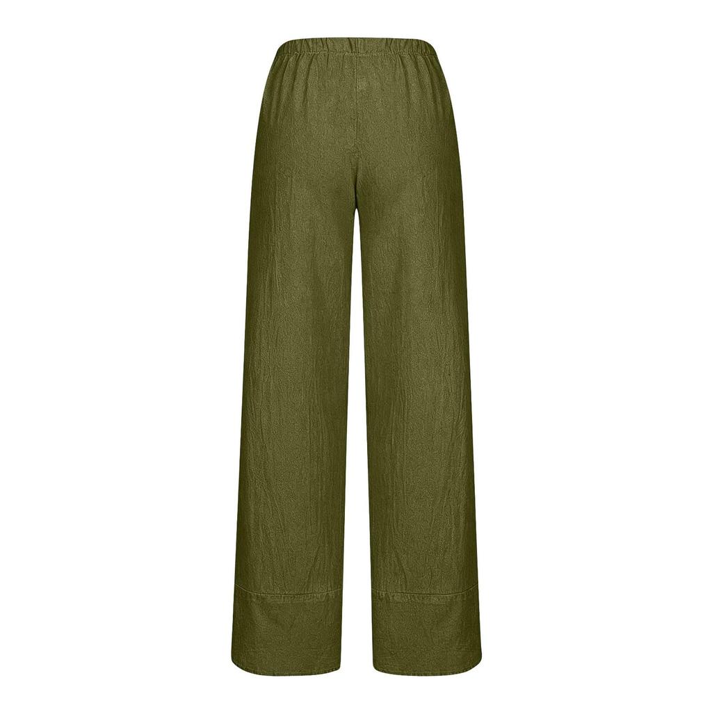 Women's Fashion Color Denim-Patterned Petal- Pocket Casual Pants