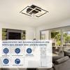 Ventilateur de plafond silencieux NETTLIFE avec éclairage LED, 3000-6500K, 6 vitesses, télécommande minuterie, chambre/salon, 37 cm