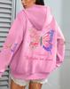 Farfalle Amore Fiori Print Women'S Hoodie Fall Loose Casual Pocket Fleece Jumper