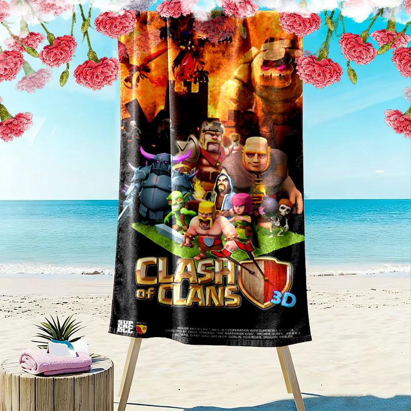 COC Print Beach Towel, Large Soft Quick Dry Towel for Beach Camping Swimming