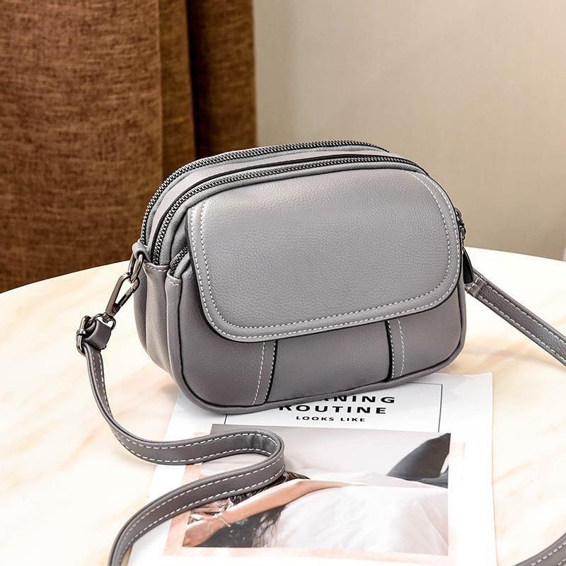 2023 New Pure Color Small Bag Soft Leather Women's Bag Fashion Casual Crossbody Bag