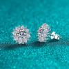 Sterling Moissanite Sunflower Stud Earrings Women Lightweight Luxury Minimalist Daily Wear