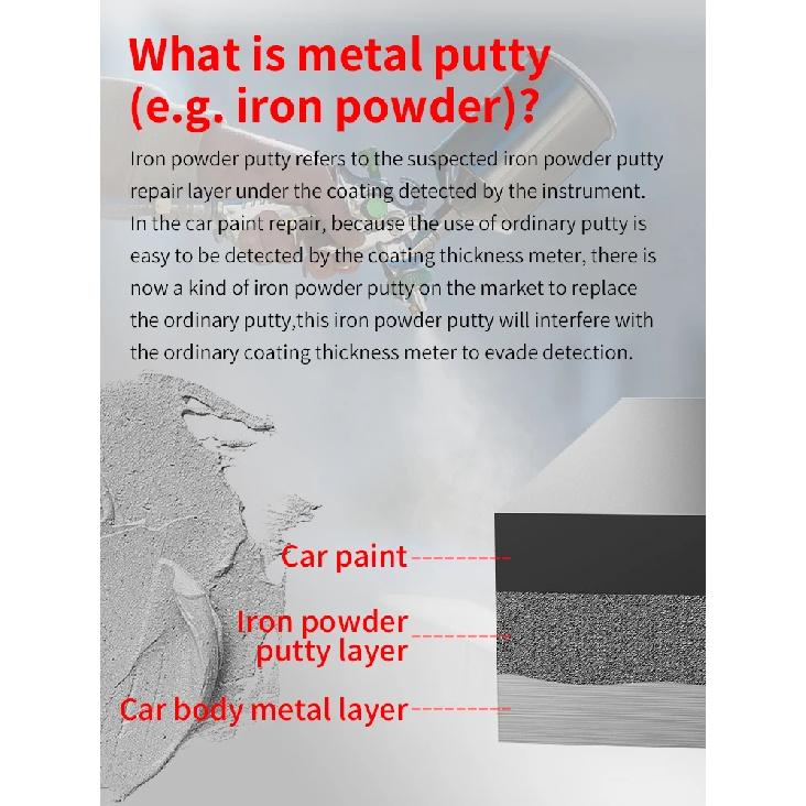 R&D TC100 Metal Putty Coating Thickness Gauge for Car Digital 0-1300um Fe NFe Zn Probe Car Paint High Speed Paint Film Meter