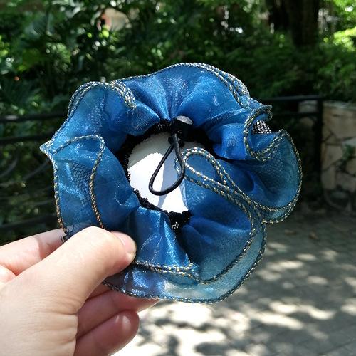 New Children's Ballet Dance Ball Hair Net Cover Girl Snow Gauze Lace Updo Hair Net Hood Flower Drawstring