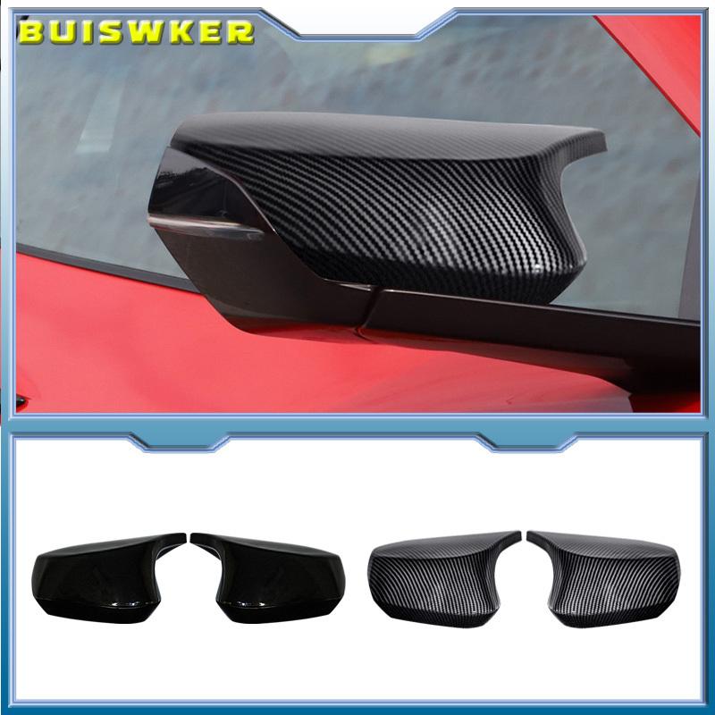 For Chevrolet Corvette C8 - Car Accessories Glossy Black Carbon Fiber Look Rearview Side Mirror Trim Cover