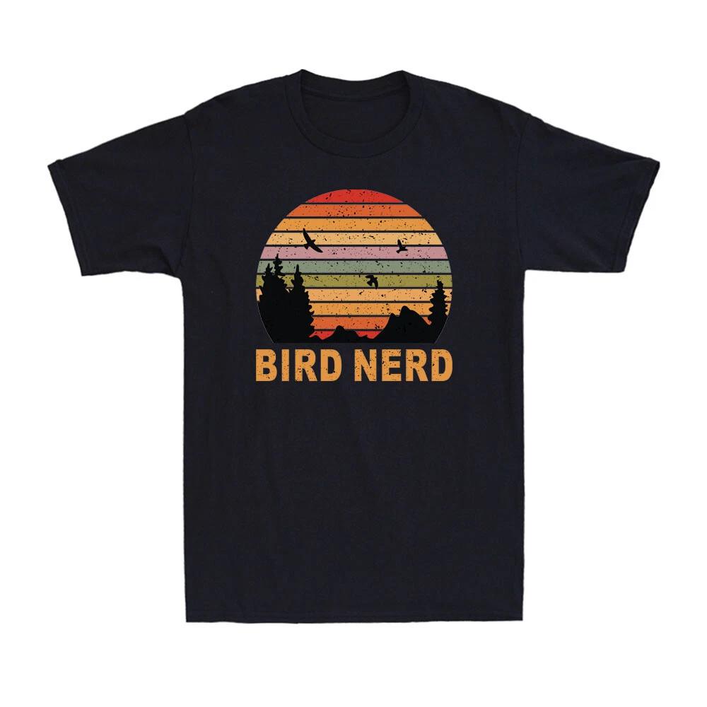 Retro Birding Bird Watching Nerd Bird Watcher Sunset Vintage Men s T-Shirt M