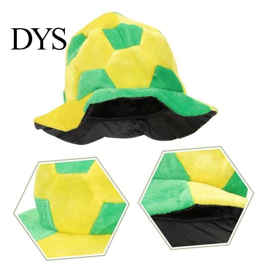 Soft Plush Sports Hat Adults Comfortable Universal Fit Football Cap Yellow Green Shape Party Carnival Cheering Tool Fan Accessory