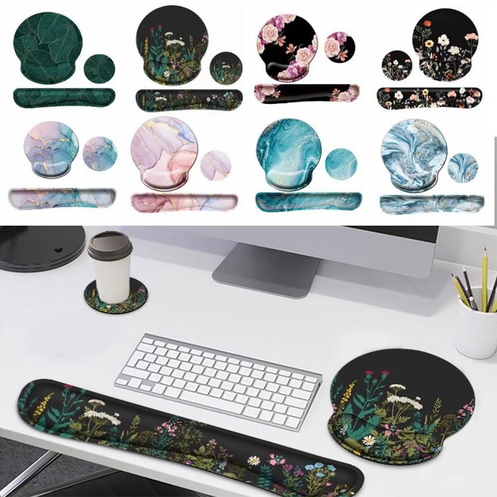 3Pcs/Set Soft Mouse Wrist Support Pad Non-Slip Base Keyboard Hand Cushion Desktop Accessories