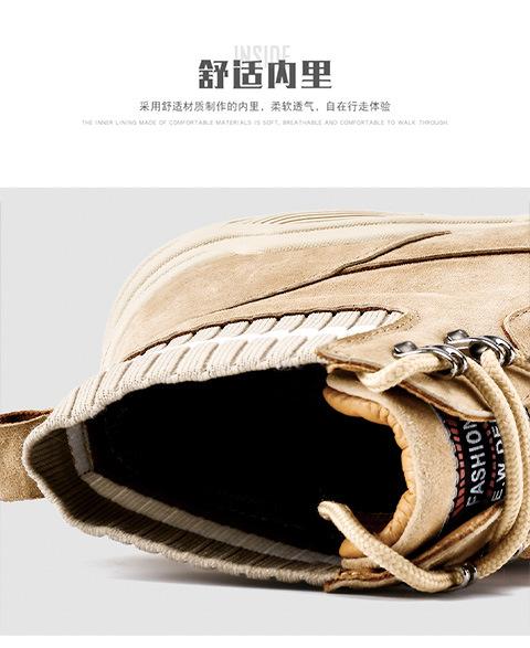 Модные зимние мужские кожаные рабочие ботинки — фото 4