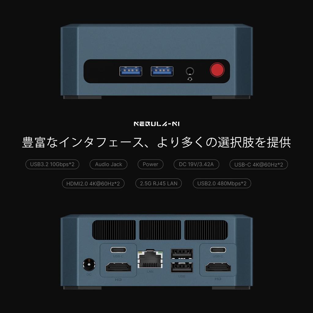 ORIGIMAGIC N1 Mini AMD Ryzen 7 5700U Up to 16GB DDR4 512GB NVMe 4K Quad Display WiFi Dual Windows 11 Pro PC, (8 Cores/16 Threads, 4.5GHz), RAM, SSD,