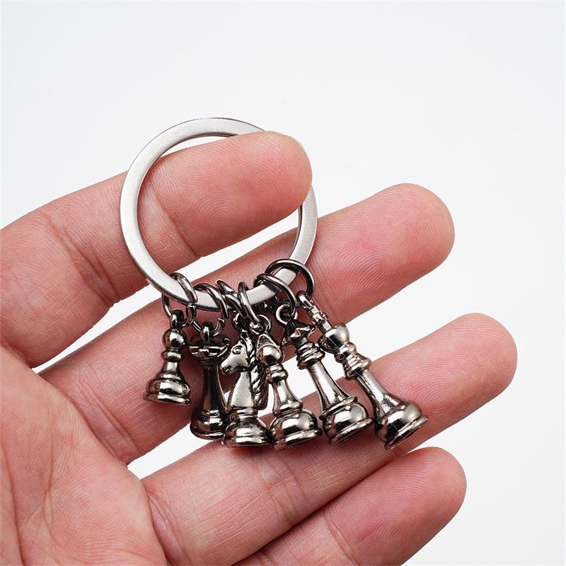 Schach-Schlüsselanhänger, metallbeschichteter Schlüsselanhänger-Anhänger, Auto-Taschen-Schlüsselanhänger, Anhänger, Europäischer Retro-Stil