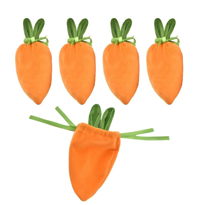 5Pieces Carrot Snack Box Present Bag Carrot Theme Candy Box Carrot Celebration Box Suitable for Treats and Candy 1