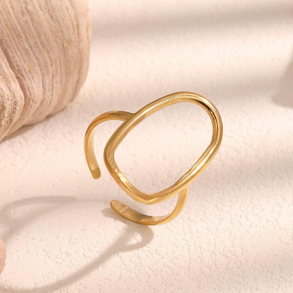 Offener Edelstahlring: Vielseitiger Europäischer & Amerikanischer Stil, Nicht verblassender Modischer Titanstahl.