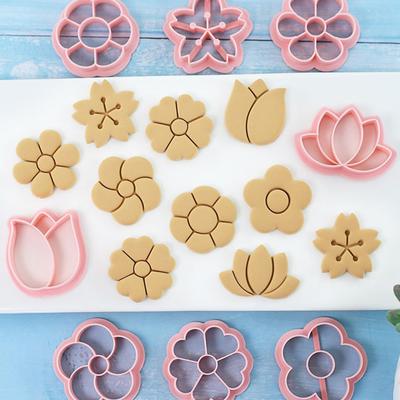 8 Teile/satz Blume Form Cookie Mold Cookie Cutter Fondant Zuckerguss Keks Stempel Party Dessert Mould Haushalt Backen Werkzeuge
