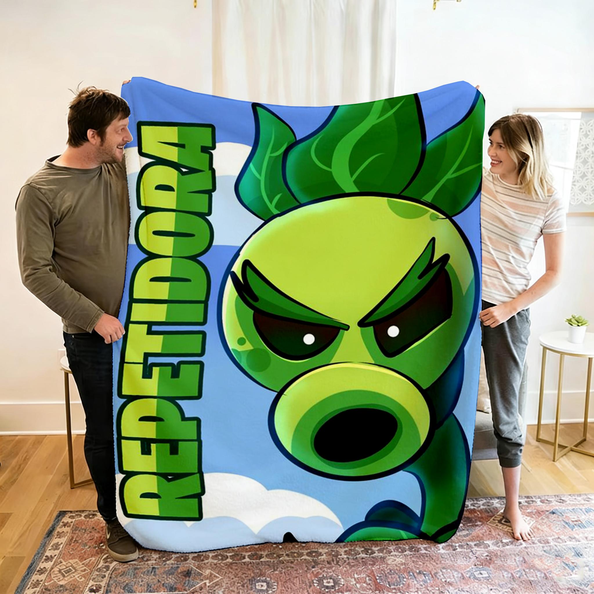 

P-Plants Vs Z-Zombi Printed Fleece Throw Blanket Children Warm Soft Blankets for Sofa Bed Cover Blanket Travel Office Gift New 100x150cm