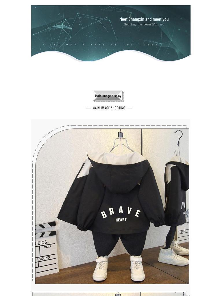 2025 Boys' Stylish Korean Trench Coat - Small & Medium Sizes, Spring Wear