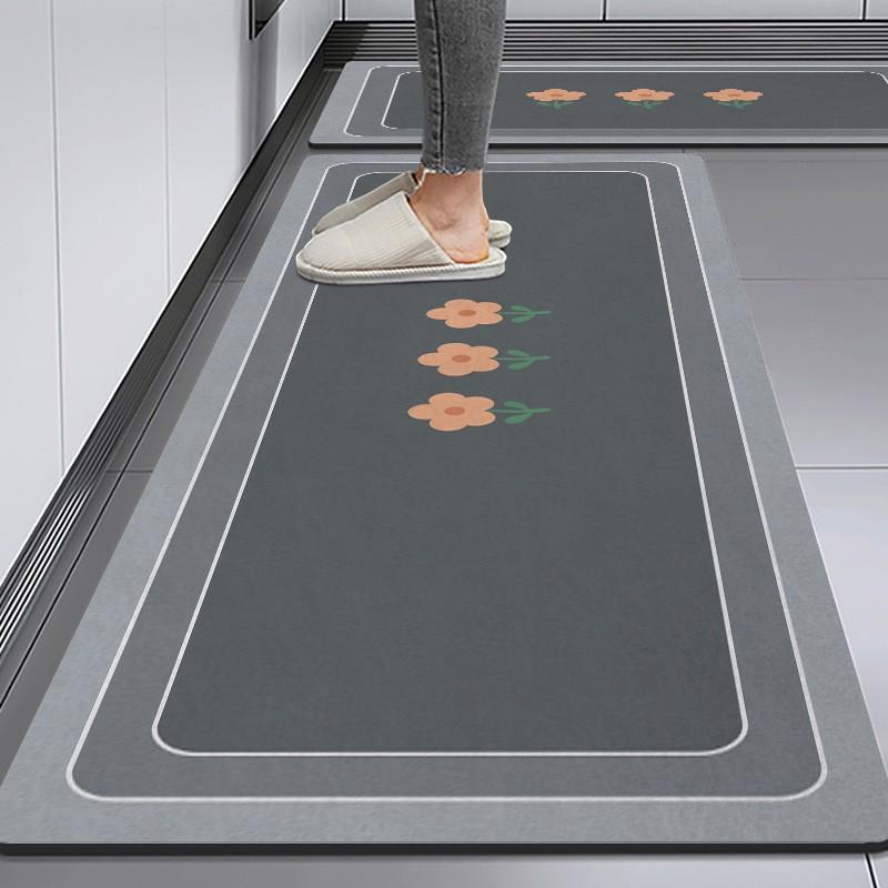 Modern Minimalist Kitchen Mat Silicone Diatomite Absorbent Non-Slip Water Drainage Floor Pad Cooking Area