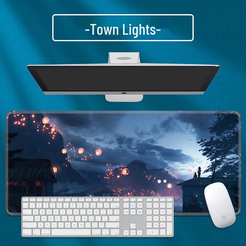 Extra Large Anime Esports Mouse Pad with Stitched Edges for Men and Women, Computer Desk Mat and Keyboard Pad