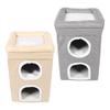 Indoor Cat House Winter Warm Cat House 3 Tier Pet Cave Foldable Cat Bed for Indoor Home