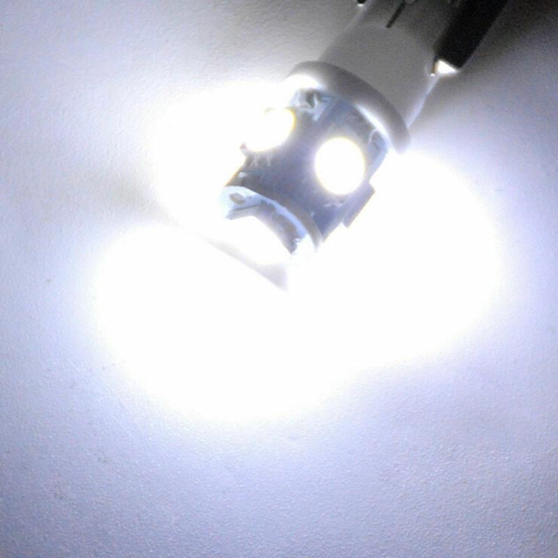 10Pcs White T10 Wedge 5-Smd 5050 5W5 Led License Plate Bulbs Indicator Light