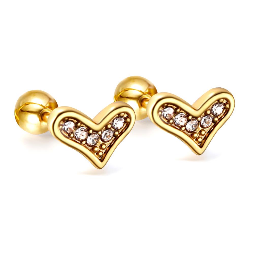 2026 European and American Love Stud Earrings, Fashionable Niche High-end Simple and Versatile Earrings