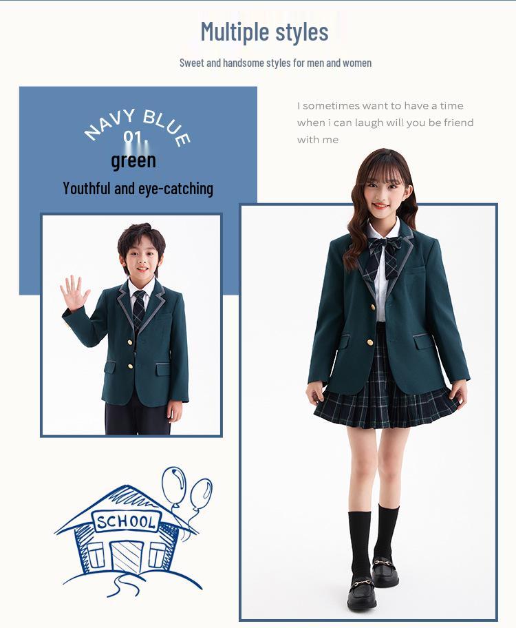 British Style School Uniform Set for Boys & Girls - Autumn/Winter Kindergarten & Performance Suit