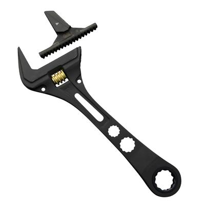 Chave de Grifo com Catraca Fujiya Preta e Abertura Máxima, Dourada, 38mm, FGLP-38-BG